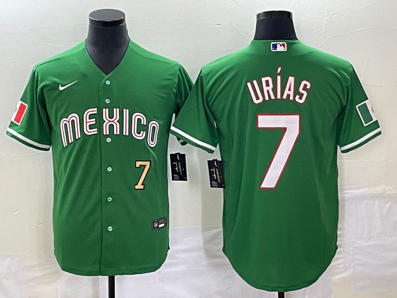 Men 2025 World Cup Mexico #7 Urias Green Nike MLB Jersey style 3181